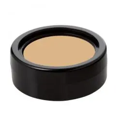 A beige powder concealer on a white background.