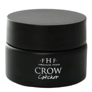 A jar of crow catcher on a white background.