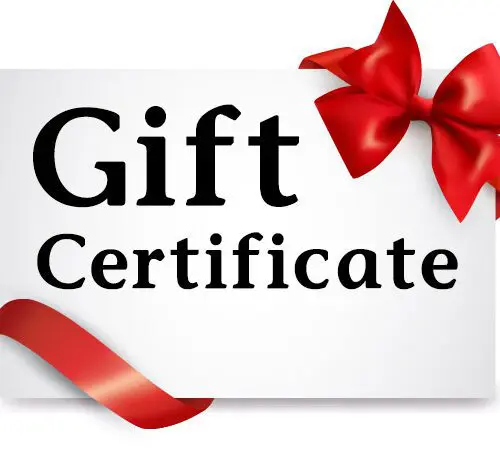 A Gift Certificate for Faces by Brandi Products and Services with a red ribbon.