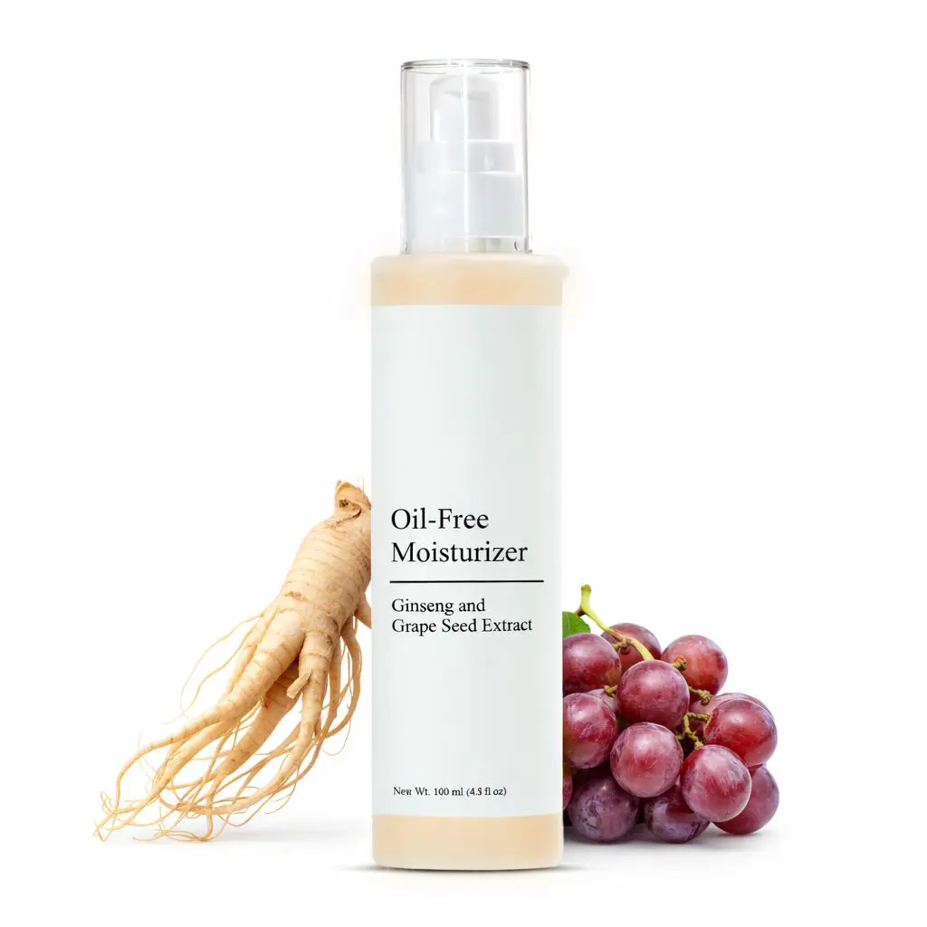 Oil-free moisturizer with ginseng and grapes.