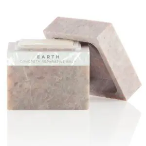 Earth soap bar in a white box.