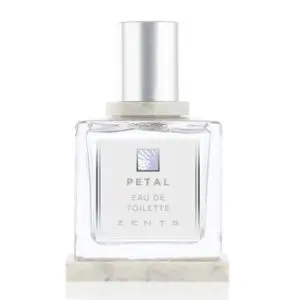 A bottle of petal eau de toilette on a white background.