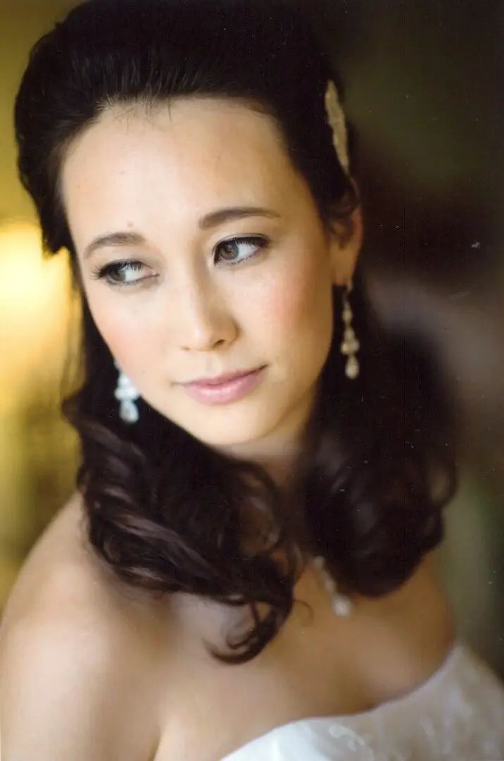 Beautiful bride in wedding dress.