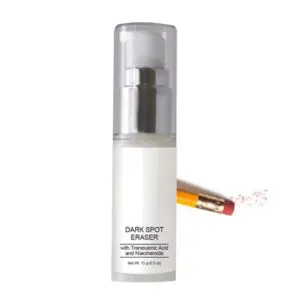 Dark spot eraser with pencil illustration.