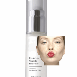 Eye and lip wrinkle smoother with woman.