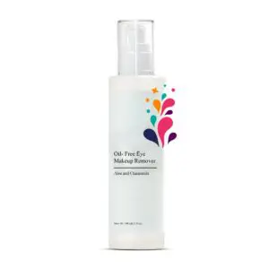 A Oil-free eye makeup remover bottle.
