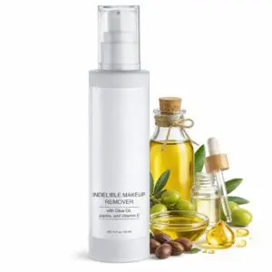 Makeup remover with oils and olives.