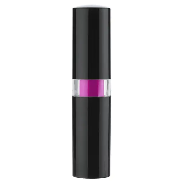 Black lipstick tube with pink detail.