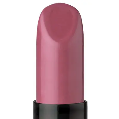 Pink lipstick with black tube base.
