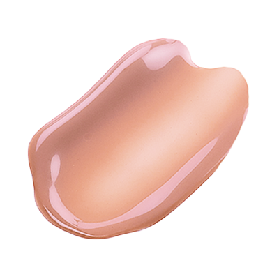 Glossy beige nail polish sample swatch.