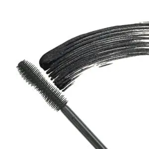 Mascara wand with black mascara stroke