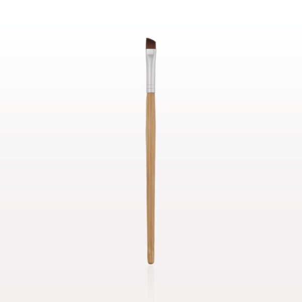 A small brush with a wooden handle on a white background.