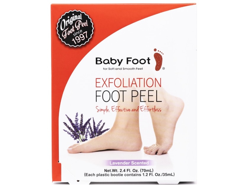 Baby foot exfoliation foot peel.