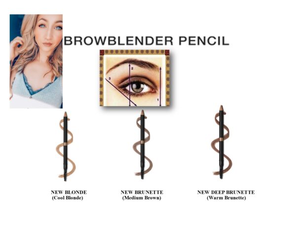 The browblender pencil is shown on a woman's face.