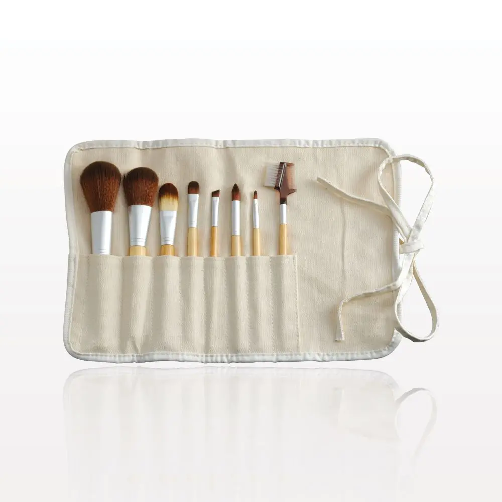 FACES by Brandi 8 Piece Brush Set with cotton roll & tie pouch in a pouch.