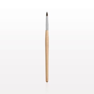 A FACES by Brandi Lip Brush with a wooden handle on a white background.