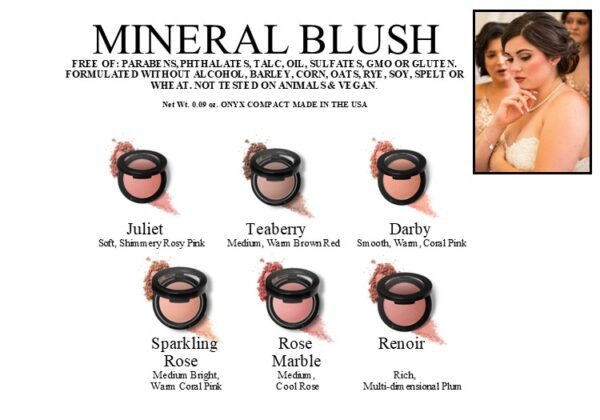 Mineral blush swatches.