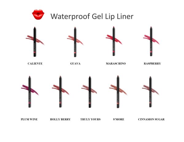 Waterproof gel lip liner.