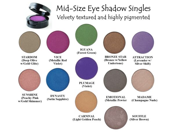 Md-size eye shadow singles.