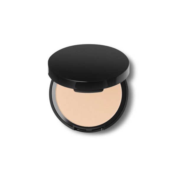 A compact powder foundation on a white background.