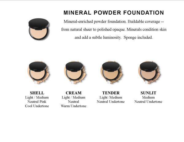 Mineral powder foundation swatches.