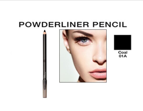 The powderliner pencil is shown with an image of a woman's face.