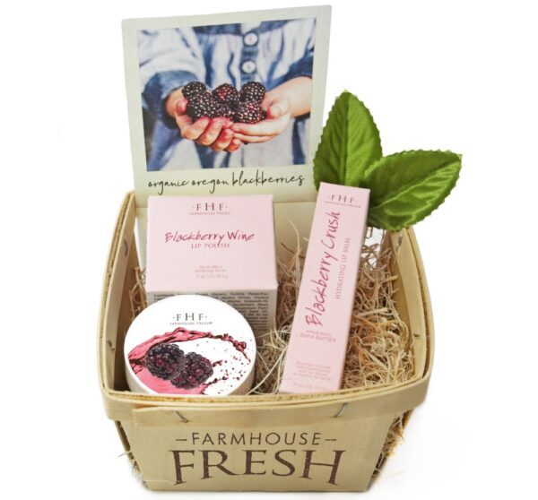 Farmhouse fresh blackberry gift basket.