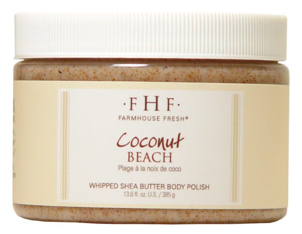 A jar of coconut beach body butter.