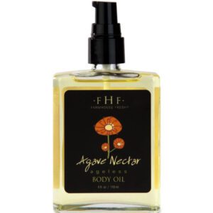 A bottle of Farmhouse Fresh Agave Nectar Body Oil.