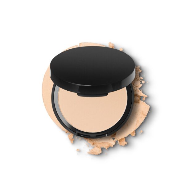 A pressed powder foundation on a white background.