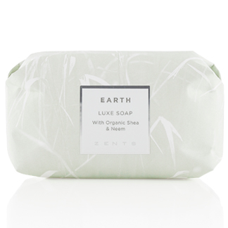 Earth emollient soap with coconut oil and eucalyptus.