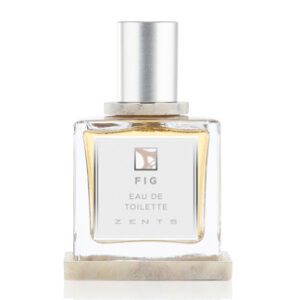 A bottle of fig eau de cologne on a white background.