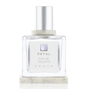 A bottle of petal eau de toilette on a white background.