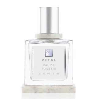 A bottle of petal eau de toilette on a white background.