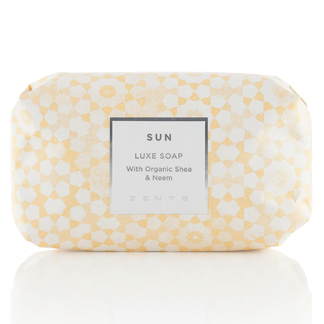 Sun luxe soap with organic shea butter.