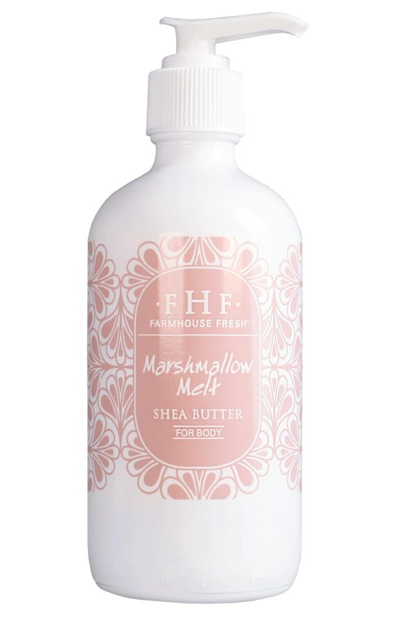 A bottle of hand cream with a floral pattern on it.