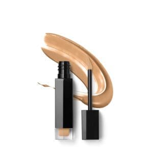 A bottle of concealer on a white background.