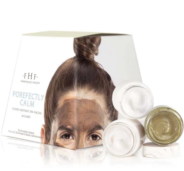 3-step facial mask set in jars