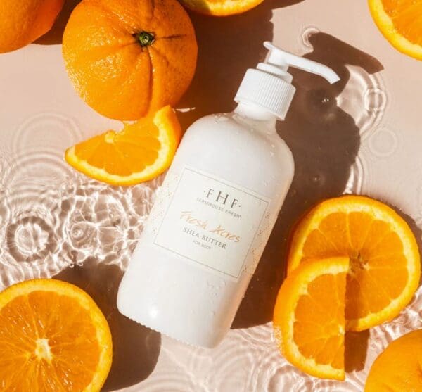 Farmhouse Fresh shea butter, citrus scent.
