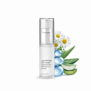 Eye cream with aloe and chamomile flowers.