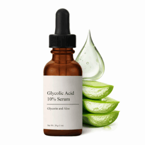Glycolic acid serum with aloe and glycerin.