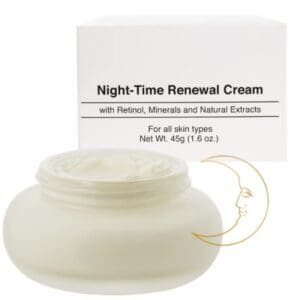 Night-time renewal cream in a jar.
