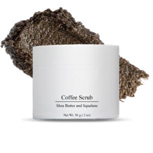 Coffee scrub with shea butter and squalane.